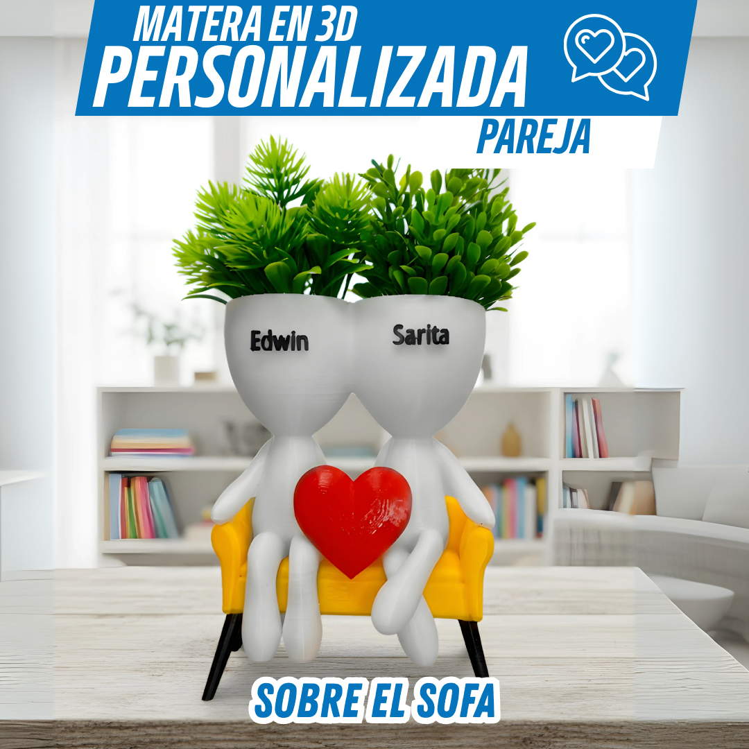 Matera 3D Personalizada – Amor que Florece Siempre