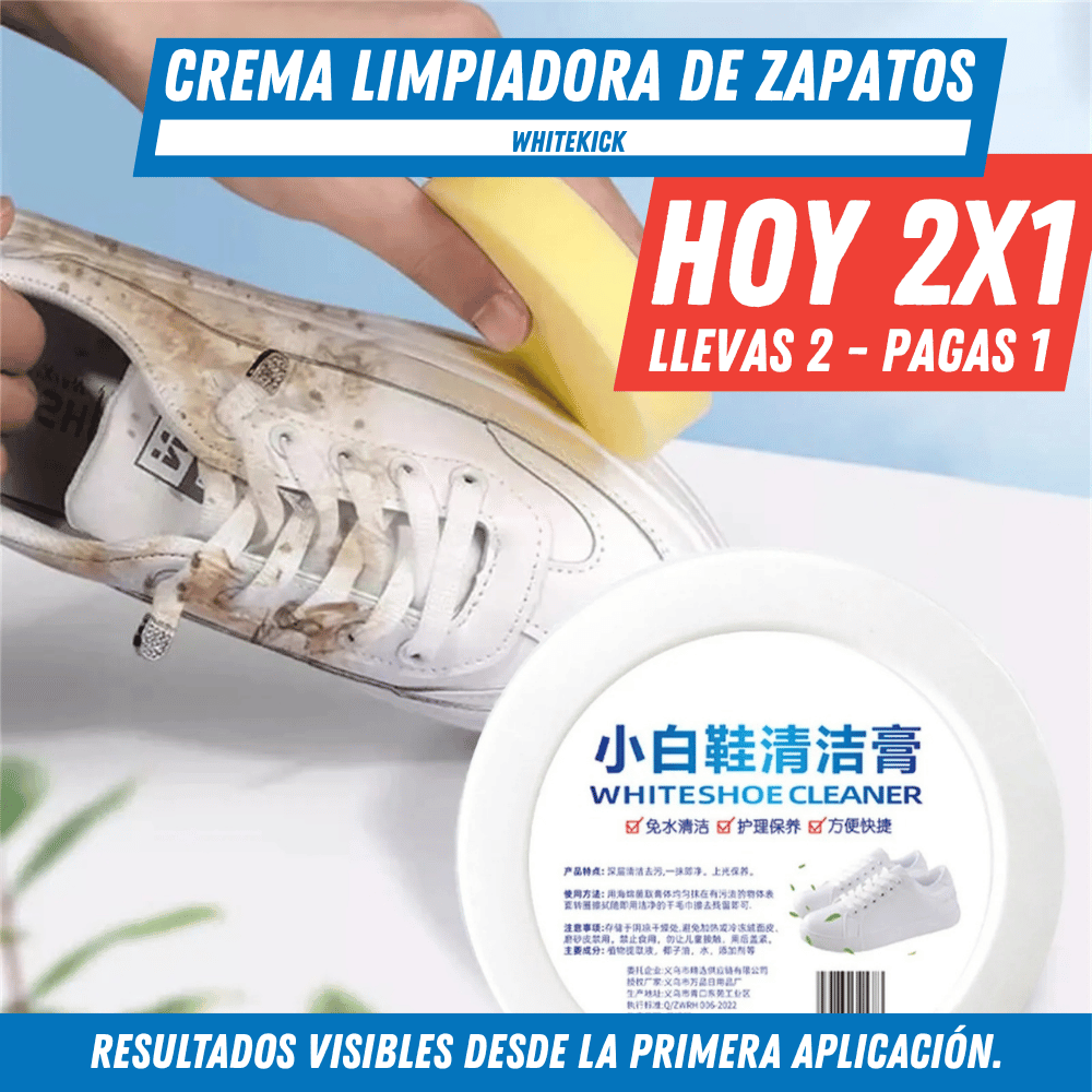 Crema Limpiadora de Zapatos - WhiteKicK Pague 1 lleve 2 - Para Regalar - Paga al Recibir - Envío Gratis