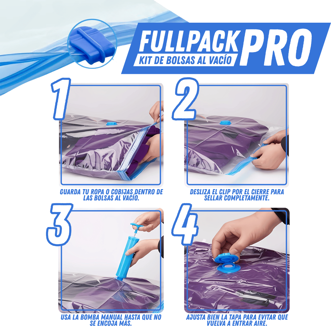 Kit Bolsas al vacío - FullPack Pro - Para Regalar - Paga al Recibir - Envío Gratis