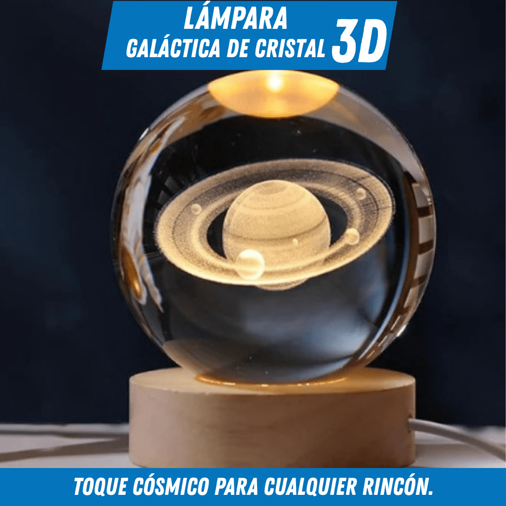 Lámpara Galáctica de Cristal 3D – Elegancia y Calma - Para Regalar - Paga al Recibir - Envío Gratis