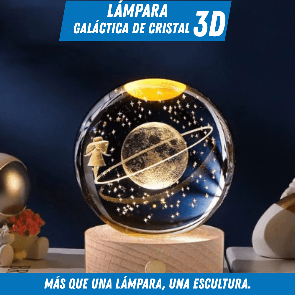 Lámpara Galáctica de Cristal 3D – Elegancia y Calma - Para Regalar - Paga al Recibir - Envío Gratis