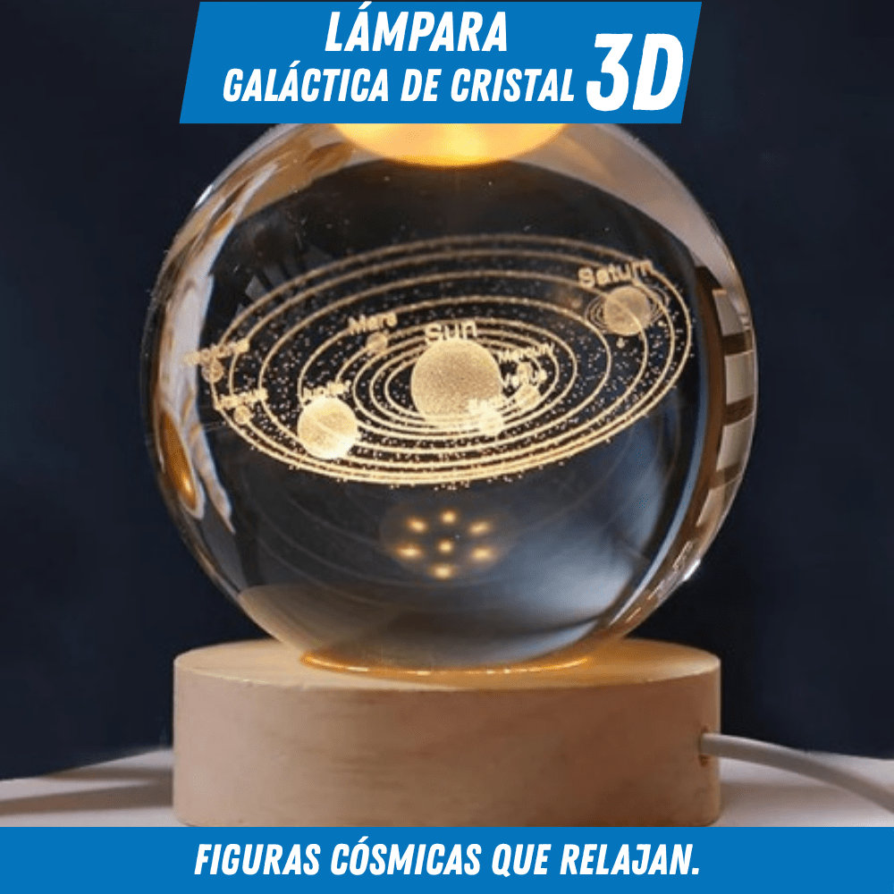 Lámpara Galáctica de Cristal 3D – Elegancia y Calma - Para Regalar - Paga al Recibir - Envío Gratis