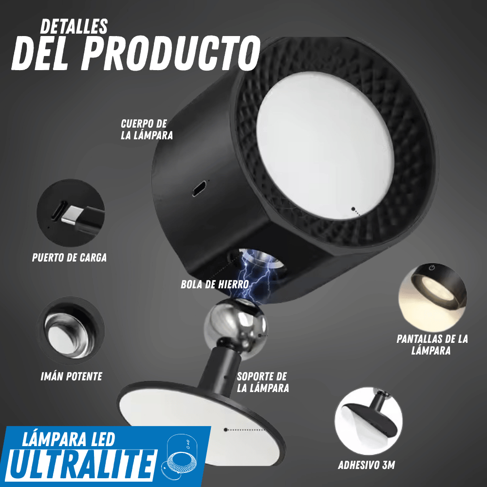 Lámpara Led Magnetica 3 Temperaturas - Negra - Para Regalar - Paga al Recibir - Envío Gratis