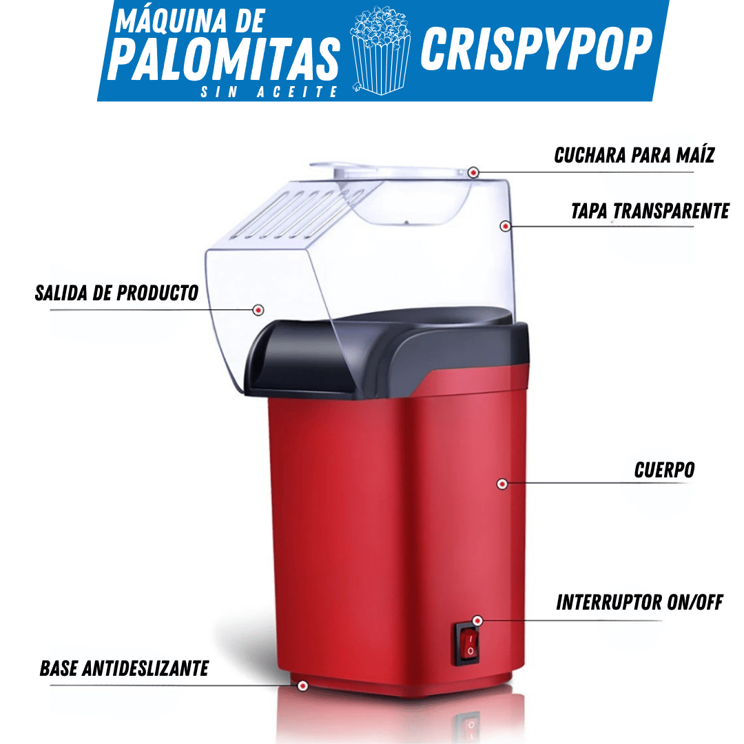 Máquina de Palomitas sin aceite - CrispyPop - Para Regalar - Paga al Recibir - Envío Gratis