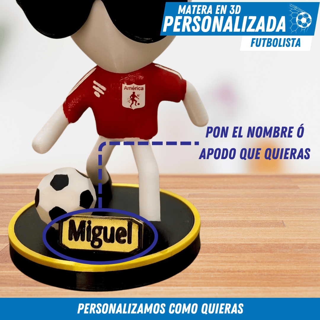 Matera 3D Personalizada de Futbolista – Tu Pasión Hecha Planta - ¡GRATIS Mini Jarra para Regar! - Para Regalar - Paga al Recibir - Envío Gratis