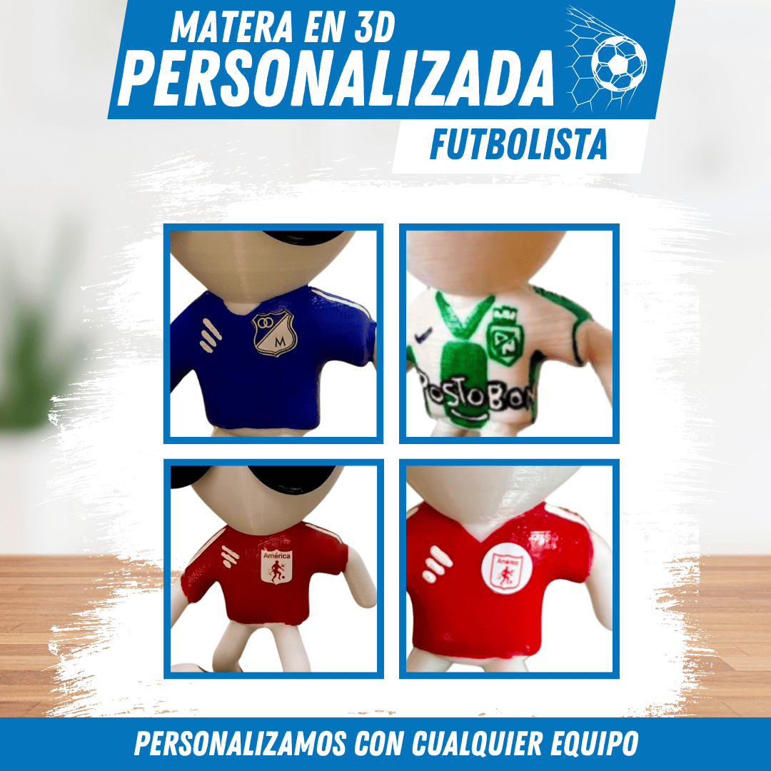 Matera 3D Personalizada de Futbolista – Tu Pasión Hecha Planta - ¡GRATIS Mini Jarra para Regar! - Para Regalar - Paga al Recibir - Envío Gratis