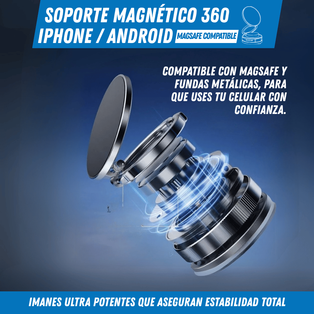 Soporte Magnético para Celular – Magneto 360 - Para Regalar - Paga al Recibir - Envío Gratis
