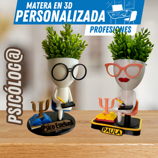 Matera 3D Psicólog@ – Tu Estilo, Tu Planta - GRATIS mini jarra para regar