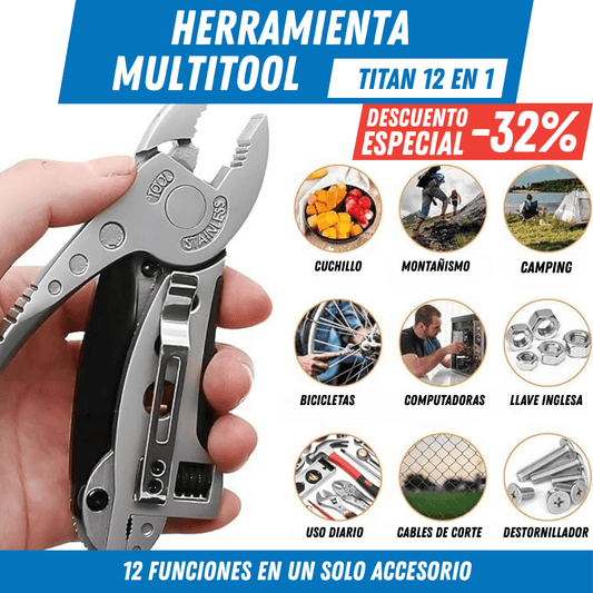 Herramienta MultiTool Titan 12 en 1 - Poder en tu Bolsillo - Para Regalar - Paga al Recibir - Envío Gratis