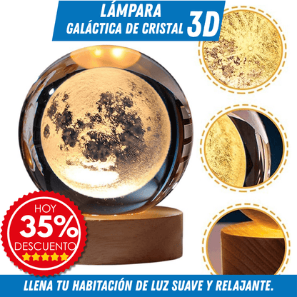 Lámpara Galáctica de Cristal 3D – Elegancia y Calma - Para Regalar - Paga al Recibir - Envío Gratis