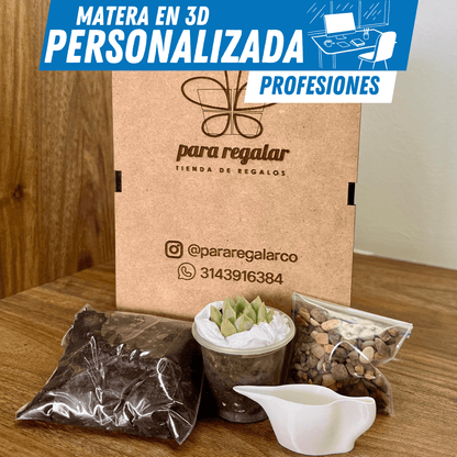 Matera 3D Oficinista & Ejecutivo – Tu Estilo, Tu Planta - GRATIS mini jarra para regar - Para Regalar - Paga al Recibir - Envío Gratis