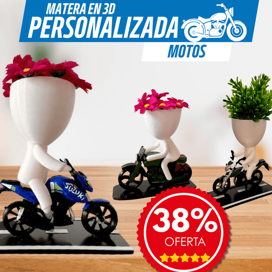 Matera Motera 3D Personalizable - Pasión sobre Ruedas - Para Regalar - Paga al Recibir - Envío Gratis