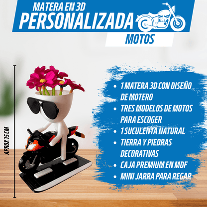 Matera Motera 3D Personalizable - Pasión sobre Ruedas - Para Regalar - Paga al Recibir - Envío Gratis